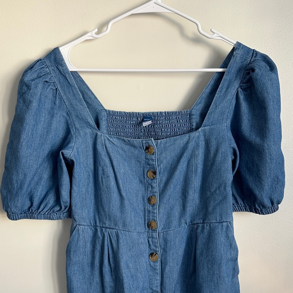 Old Navy Blue Jean Button-Down Mini Maternity Dress